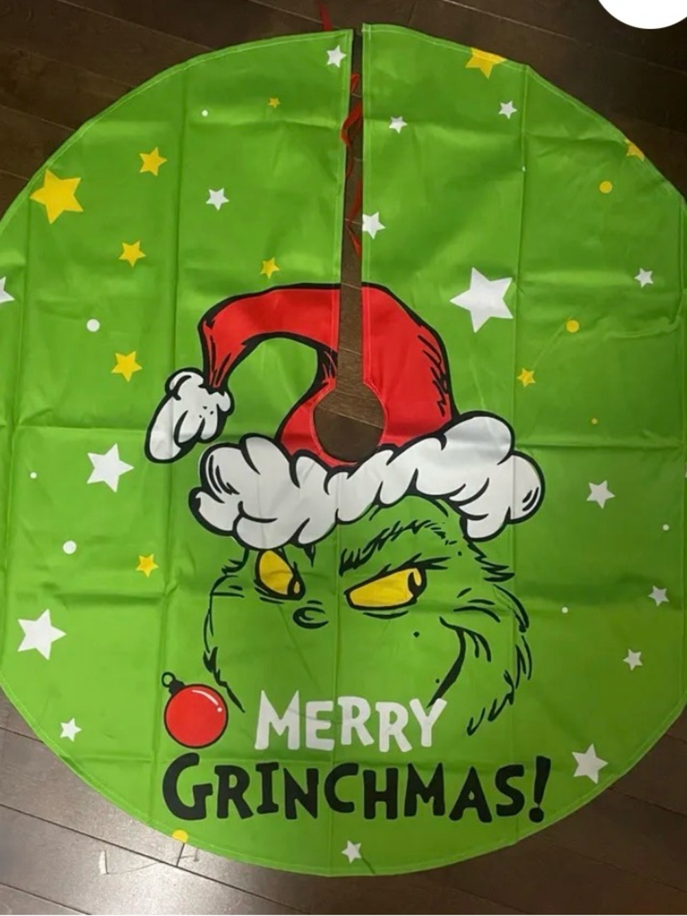 Merry Grinchmas Tree Skirt - Bright Green